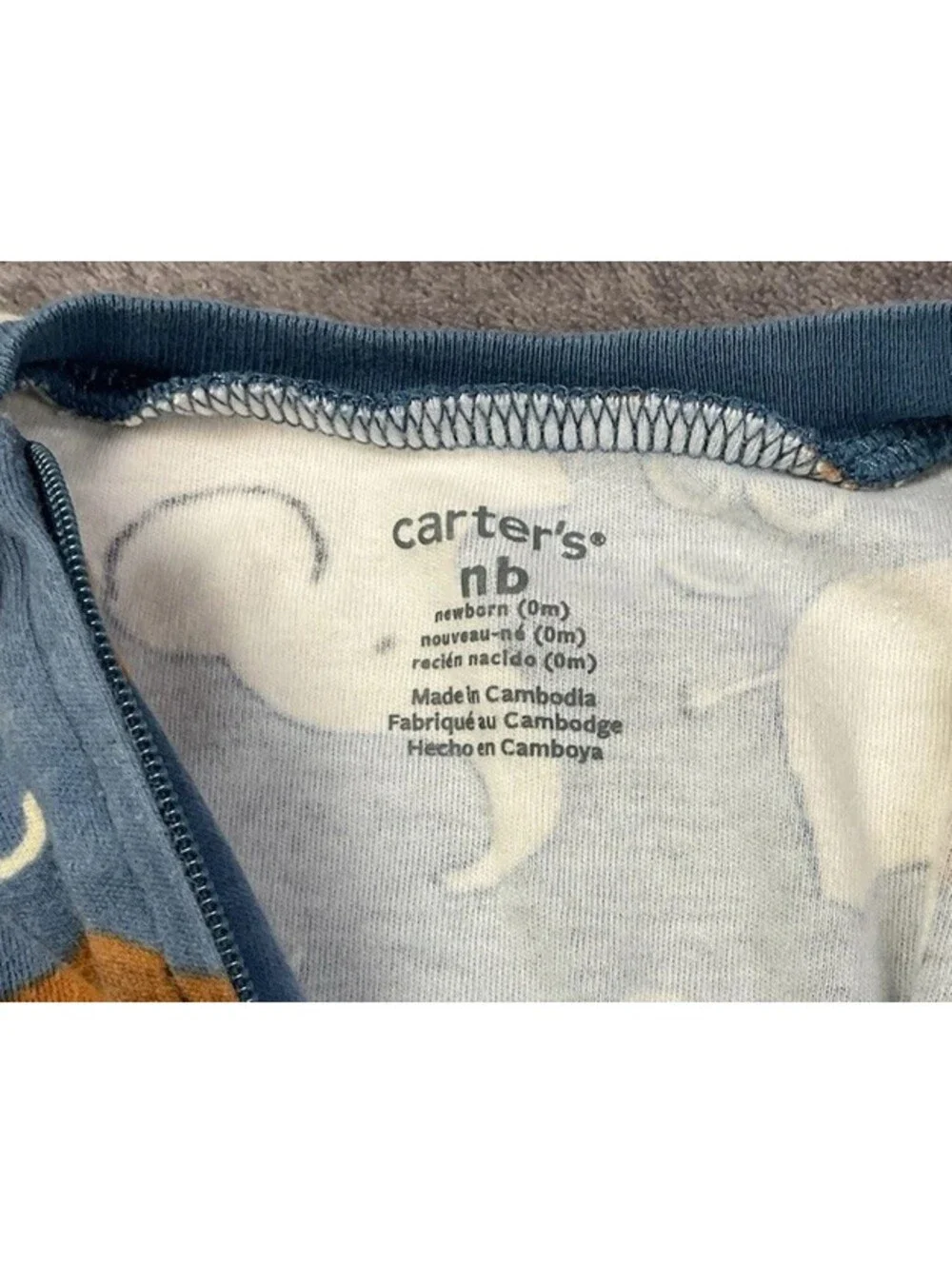 🐘 Carter's Elephant Dual-Zip Sleeper (Newborn)